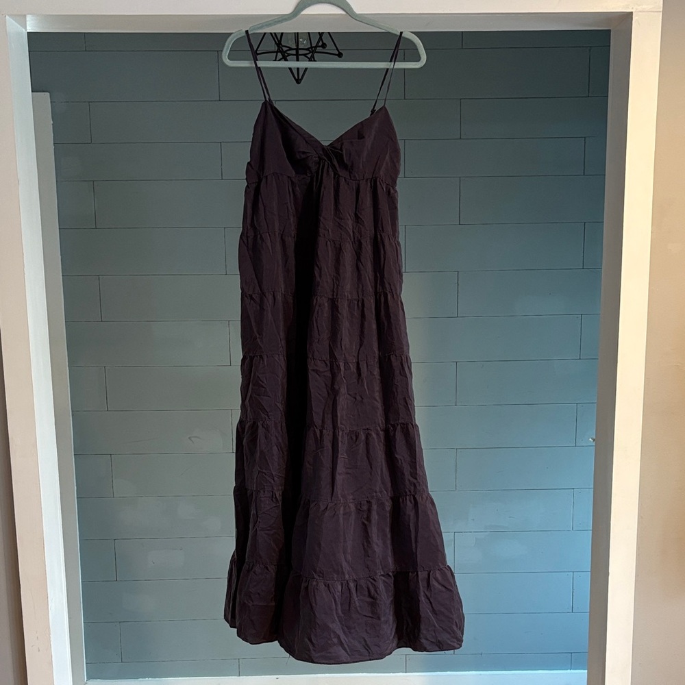 Ann Taylor Dark Plum Tiered Maxi Dress - Picture 1 of 5